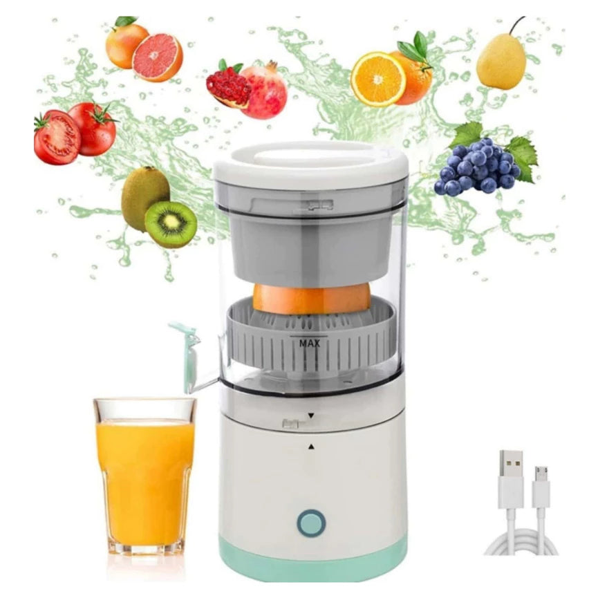 Espremedor Elétrico Laranja e Limão USB Recarregável Inox