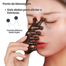 Pente De Massagem Natural Madeira Couro Cabeludo Circulação