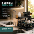 OrganizaMax™ – Escorredor 2 Andares para uma Pia Livre e Organizada