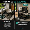 OrganizaMax™ – Escorredor 2 Andares para uma Pia Livre e Organizada