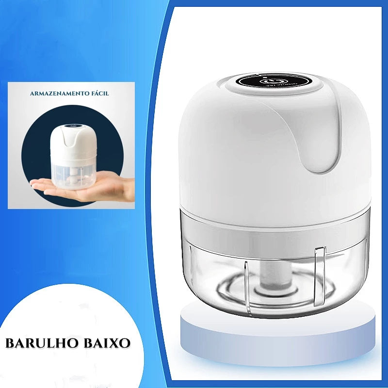 Mini Processador De Alimentos Com 03 Lâminas Elétrico Recarregável