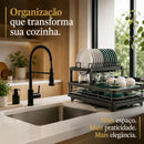 OrganizaMax™ – Escorredor 2 Andares para uma Pia Livre e Organizada