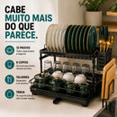 OrganizaMax™ – Escorredor 2 Andares para uma Pia Livre e Organizada