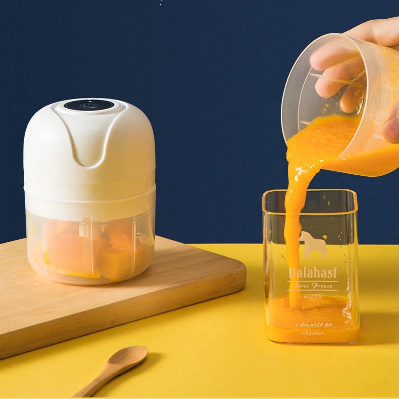 Mini Processador De Alimentos Com 03 Lâminas Elétrico Recarregável