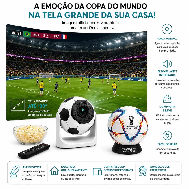 Projetor Portátil Arena Soccer 4k JY360