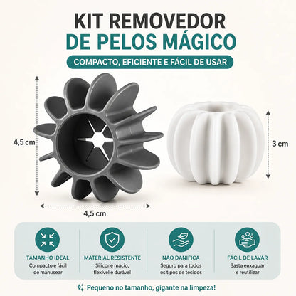 Kit Removedor de Pelos Mágico Reutilizável