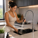 Torneira Cozinha Gourmet para Bancada com Spray Flexível E Giro De 360° – Mista Quente/Frio