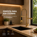Torneira Cozinha Gourmet para Bancada com Spray Flexível E Giro De 360° – Mista Quente/Frio