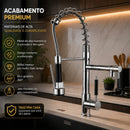 Torneira Cozinha Gourmet para Bancada com Spray Flexível E Giro De 360° – Mista Quente/Frio