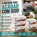 Conjunto 5 Potes Vidro Hermético
