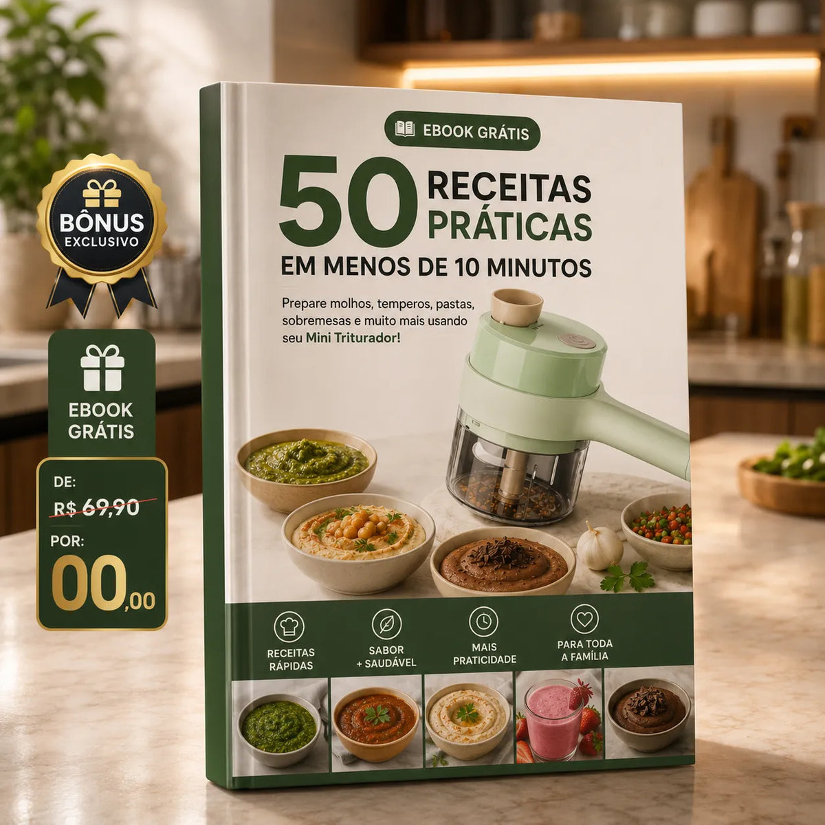 Triturador Elétrico Multifuncional 4 em 1