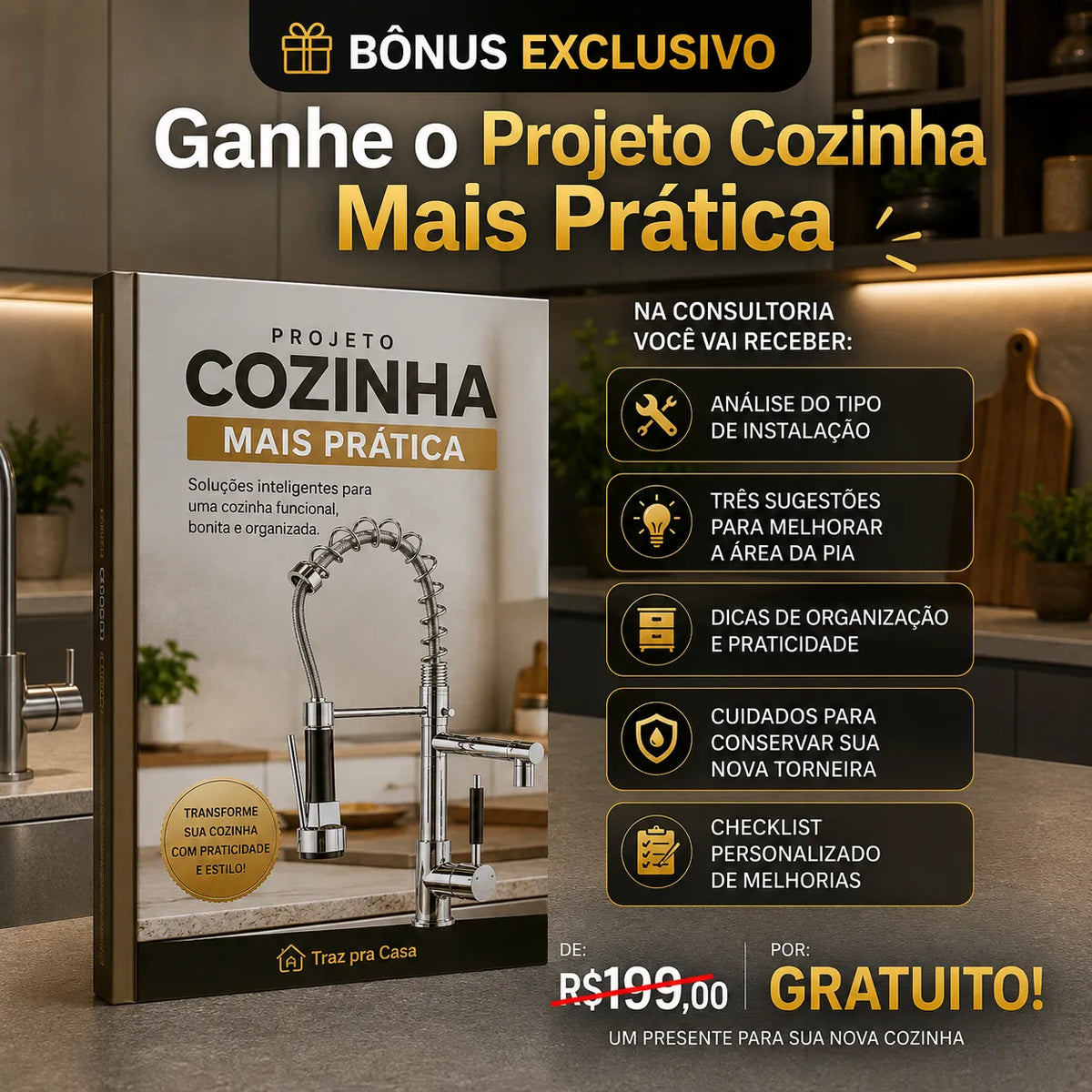 Torneira Gourmet Flex 360° Premium / Alcance todos os cantos da pia. Menos respingos. Mais praticidade.