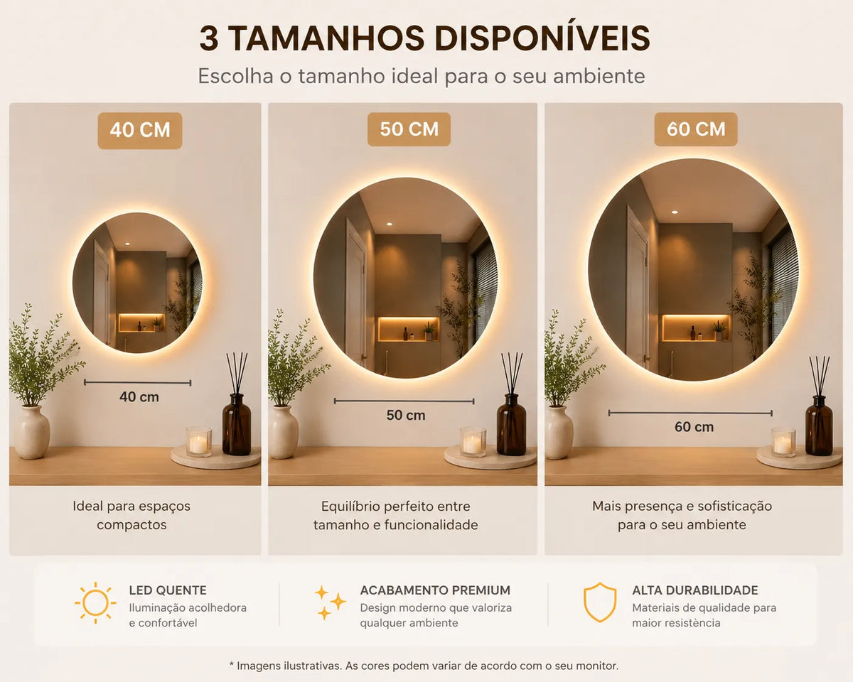 Espelho Aura LED Premium