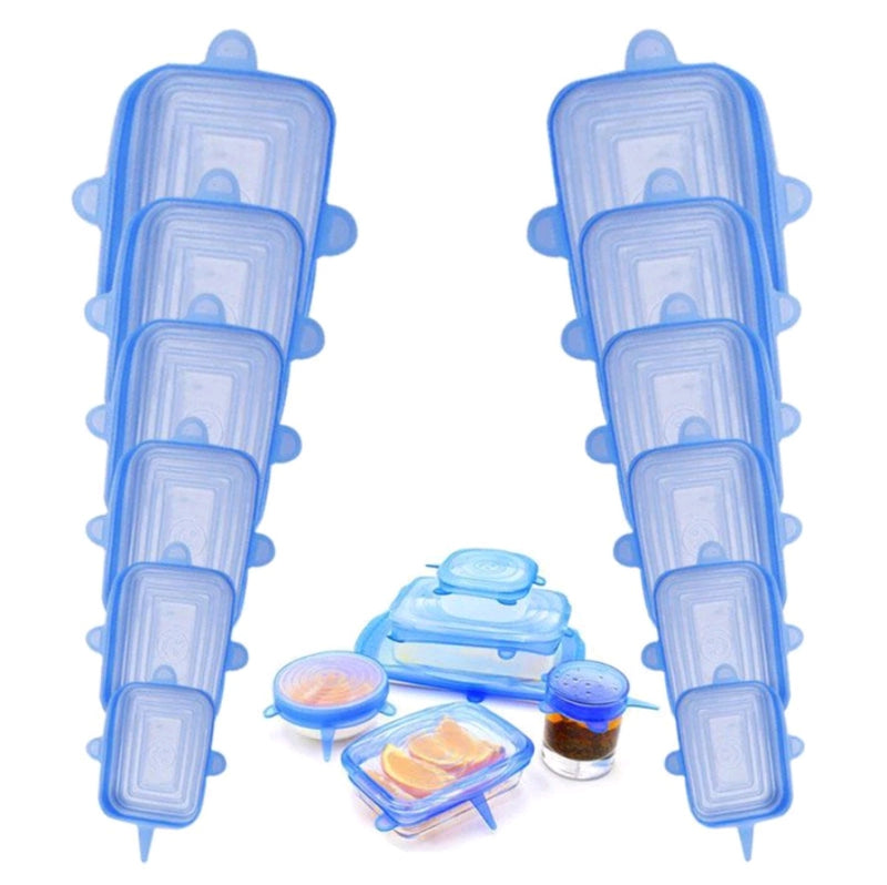Kit 6 Tampas de Silicone Universal Reutilizável Elástica