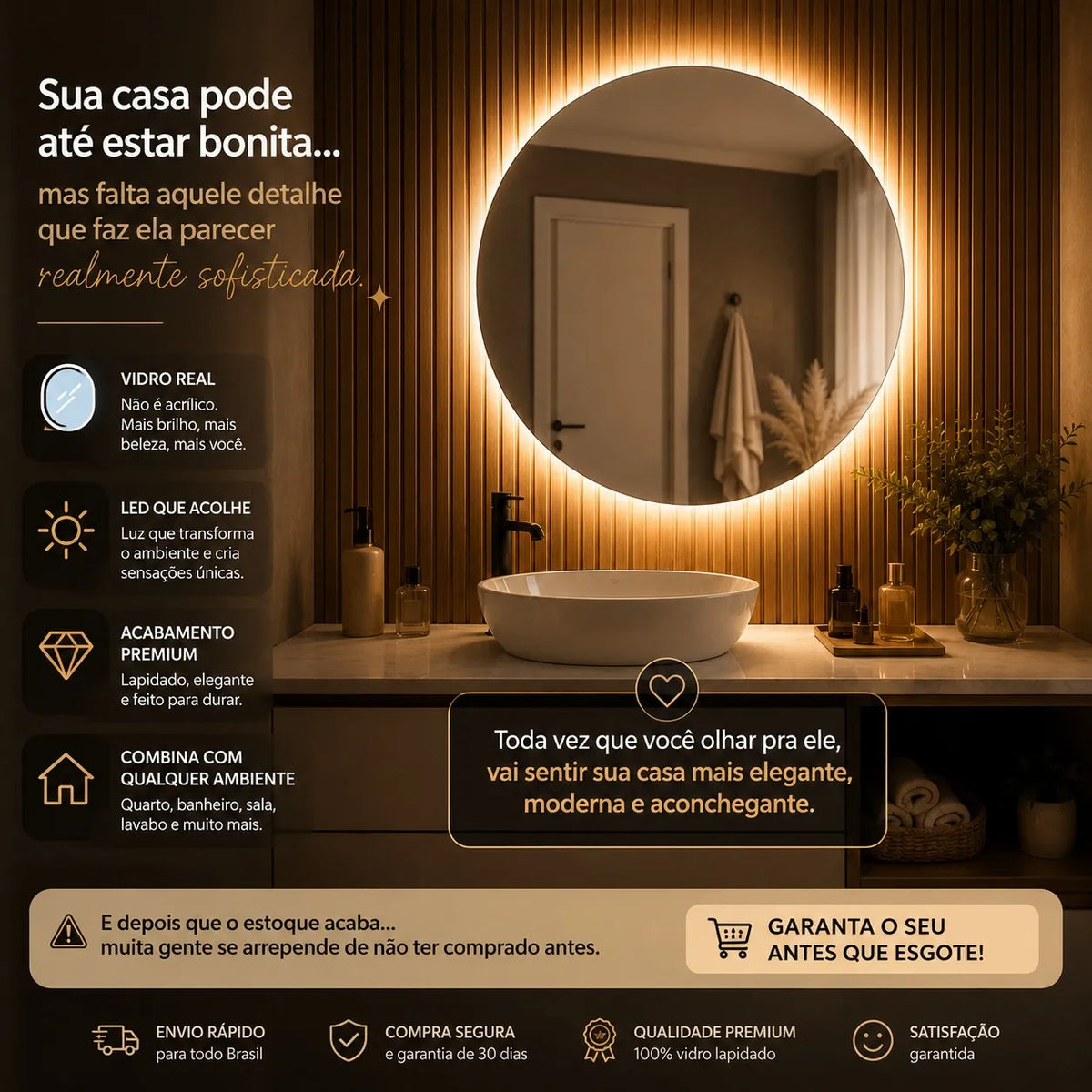 Espelho Aura LED Premium