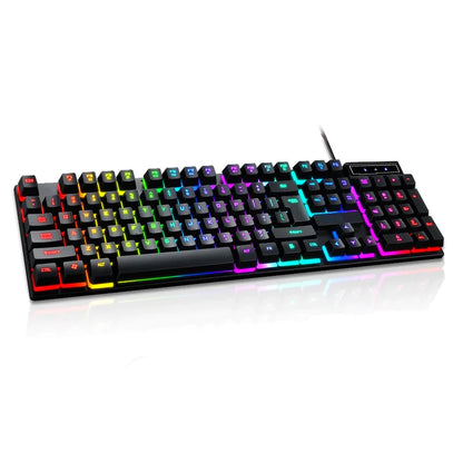 Kit Gamer Teclado Semi-mecânico + Mouse Gamer RGB  Dpi + Mouse Pad