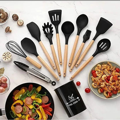 KIT de Utensílios Para Cozinha em Silicone 12 Peças