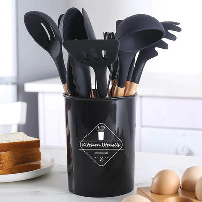 KIT de Utensílios Para Cozinha em Silicone 12 Peças