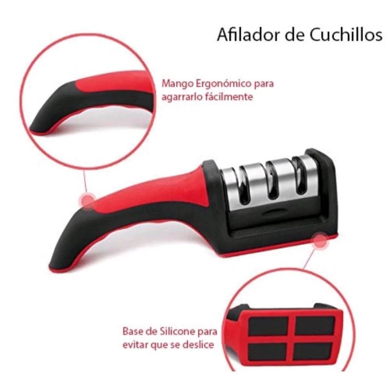 Amolador e Afiador de Facas Em Aço Inox Profissional