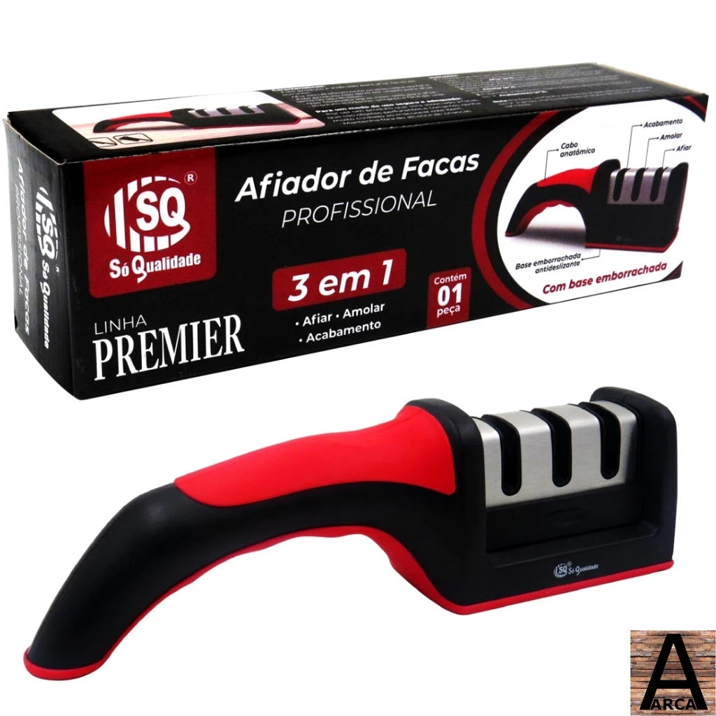 Amolador e Afiador de Facas Em Aço Inox Profissional