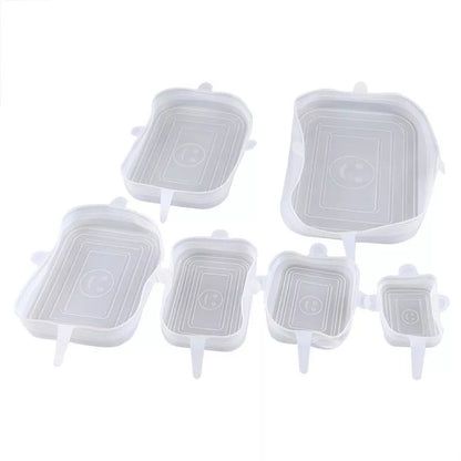 Kit 6 Tampas de Silicone Universal Reutilizável Elástica