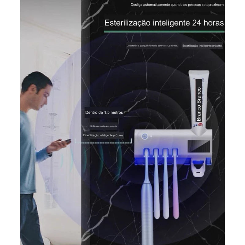 Porta Escova de Dentes esterilizador UV Dispense Automático
