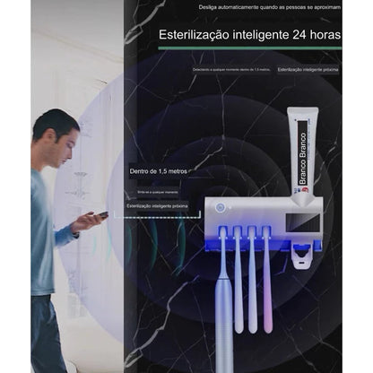 Porta Escova de Dentes esterilizador UV Dispense Automático