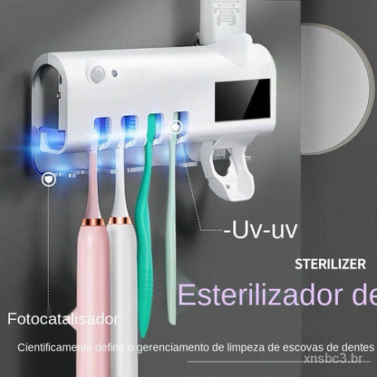 Porta Escova de Dentes esterilizador UV Dispense Automático