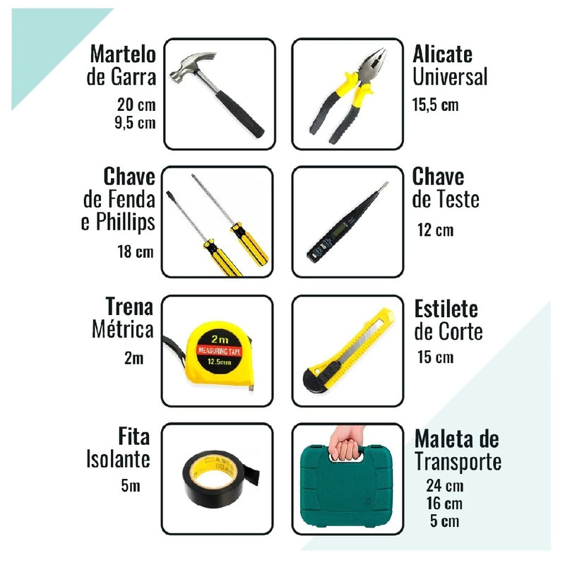 Kit Maleta Estojo Ferramentas 9 Peças