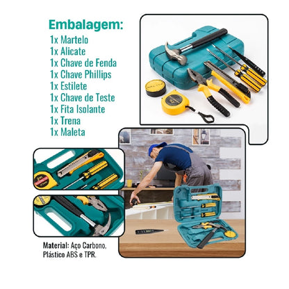 Kit Maleta Estojo Ferramentas 9 Peças