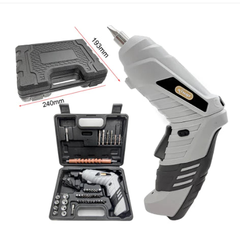 Kit de Parafusadeira e Furadeira de 48 Peças / Carregador USB