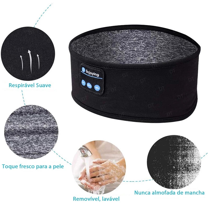 Máscara de Dormir com Fone de Ouvido Bluetooth Lavável