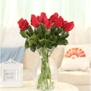 24 Botões de Rosas Vermelhas Buquê Artificial para Decoração