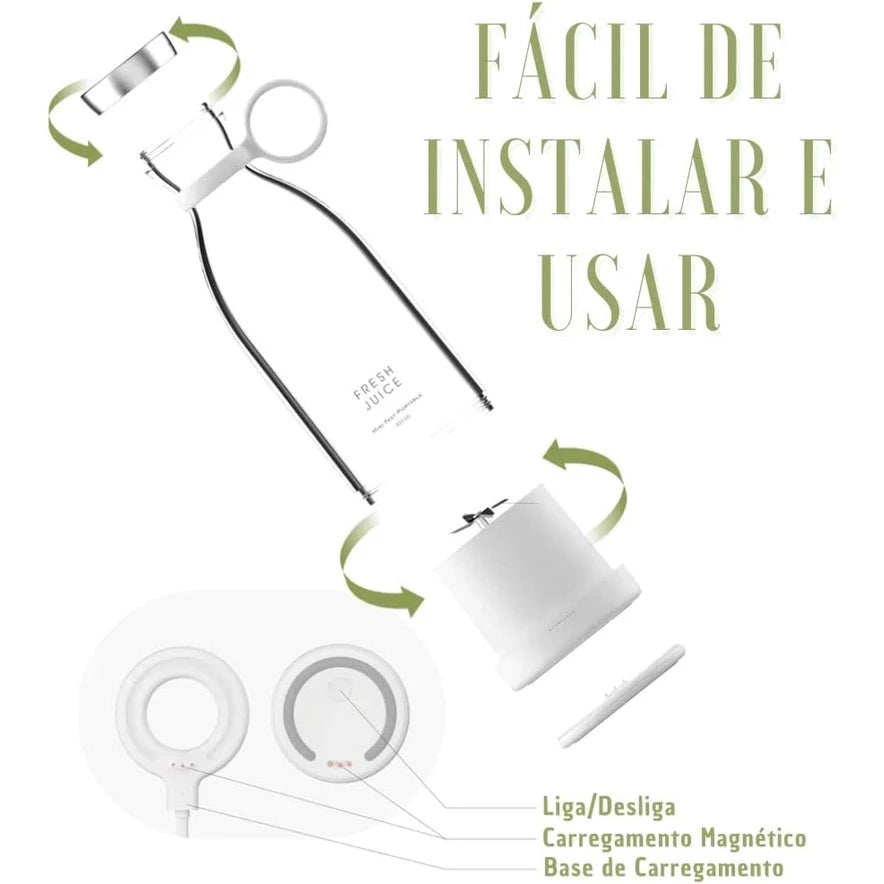 Garrafa Juicer Liquidificador Elétrico Portátil Recarregável