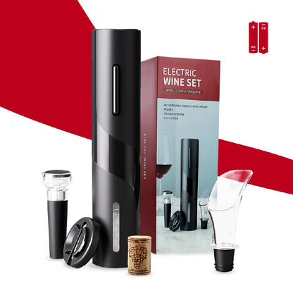 Kit Abridor de Vinho Garrafa Saca Rolha Elétrico Automático