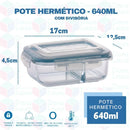 Potes ''Vidro Hermético'' com Divisória p/ Airfryer